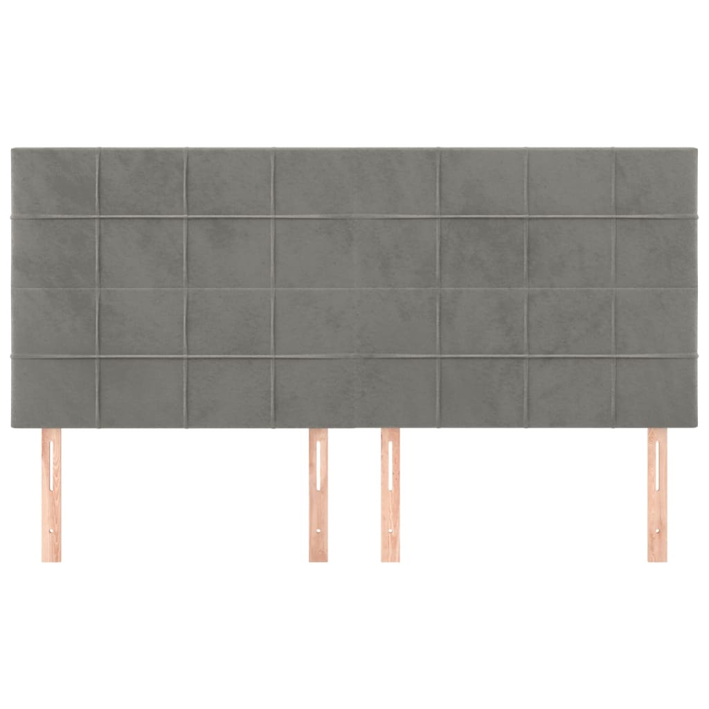 Testiera Grigio Chiaro 180x5x118/128 cm Velluto