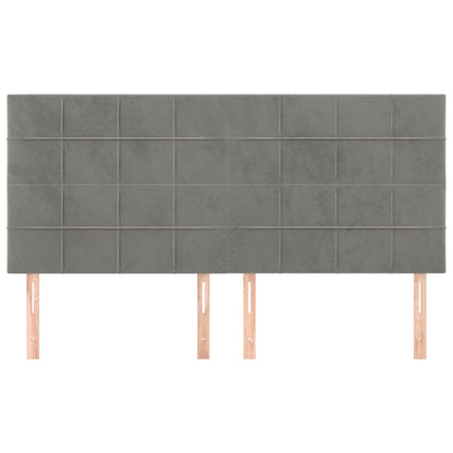 Testiera Grigio Chiaro 180x5x118/128 cm Velluto