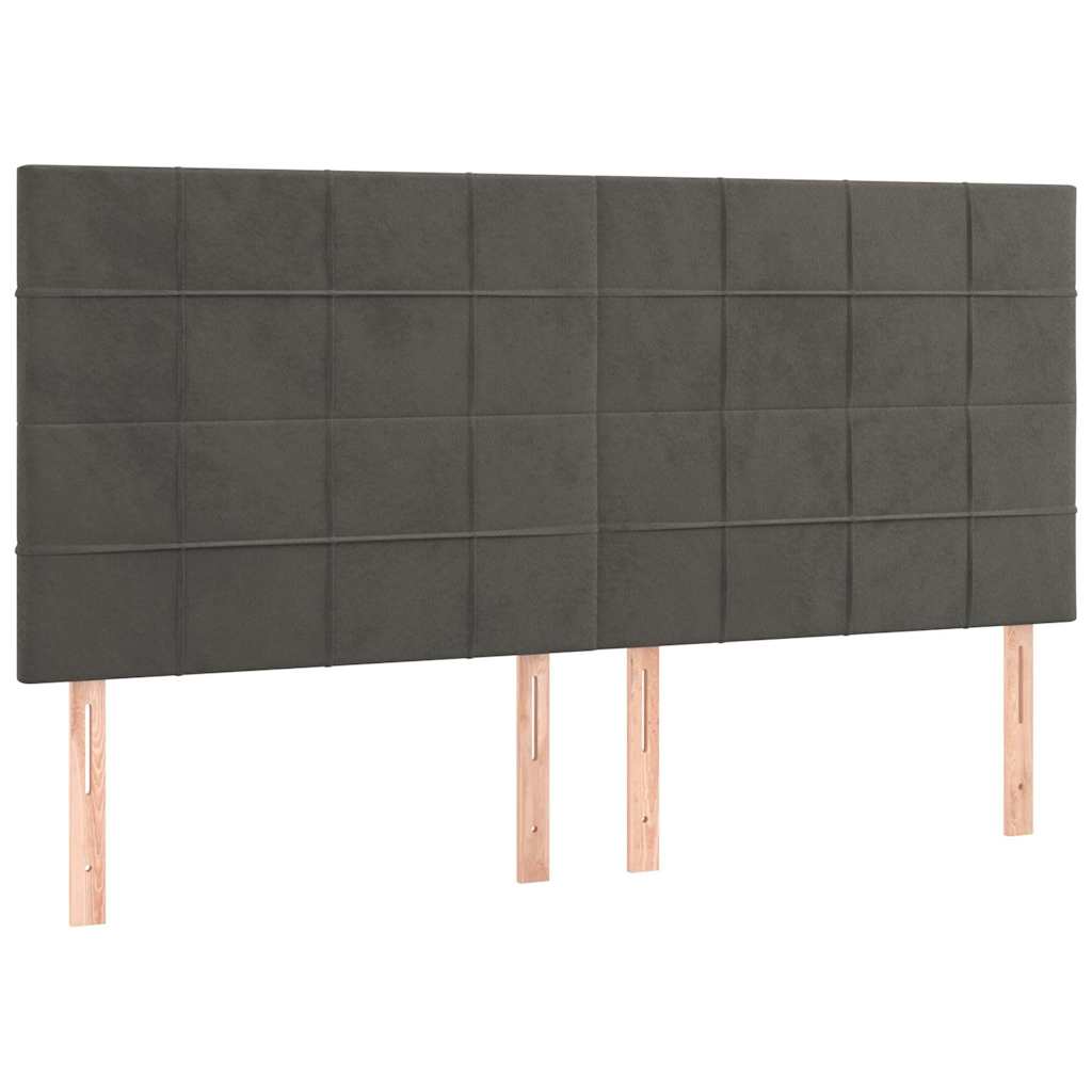 Testiera Grigio Scuro 180x5x118/128 cm Velluto | homemem39