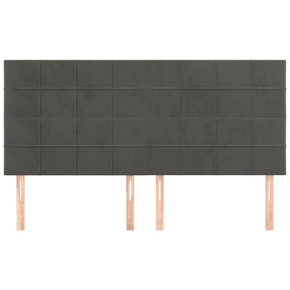 Testiera Grigio Scuro 180x5x118/128 cm Velluto | homemem39