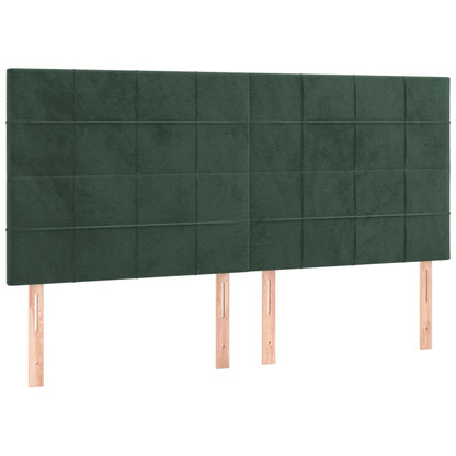 Testiera 4 pz Verde scuro 90x5x78/88 cm in Velluto - homemem39