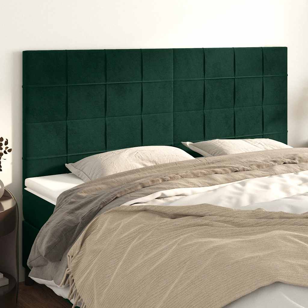 Testiera Verde Scuro 180x5x118/128 cm Velluto - homemem39