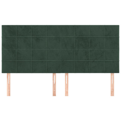 Testiere 4 pz Verde Scuro 100x5x78/88 cm in Velluto - homemem39
