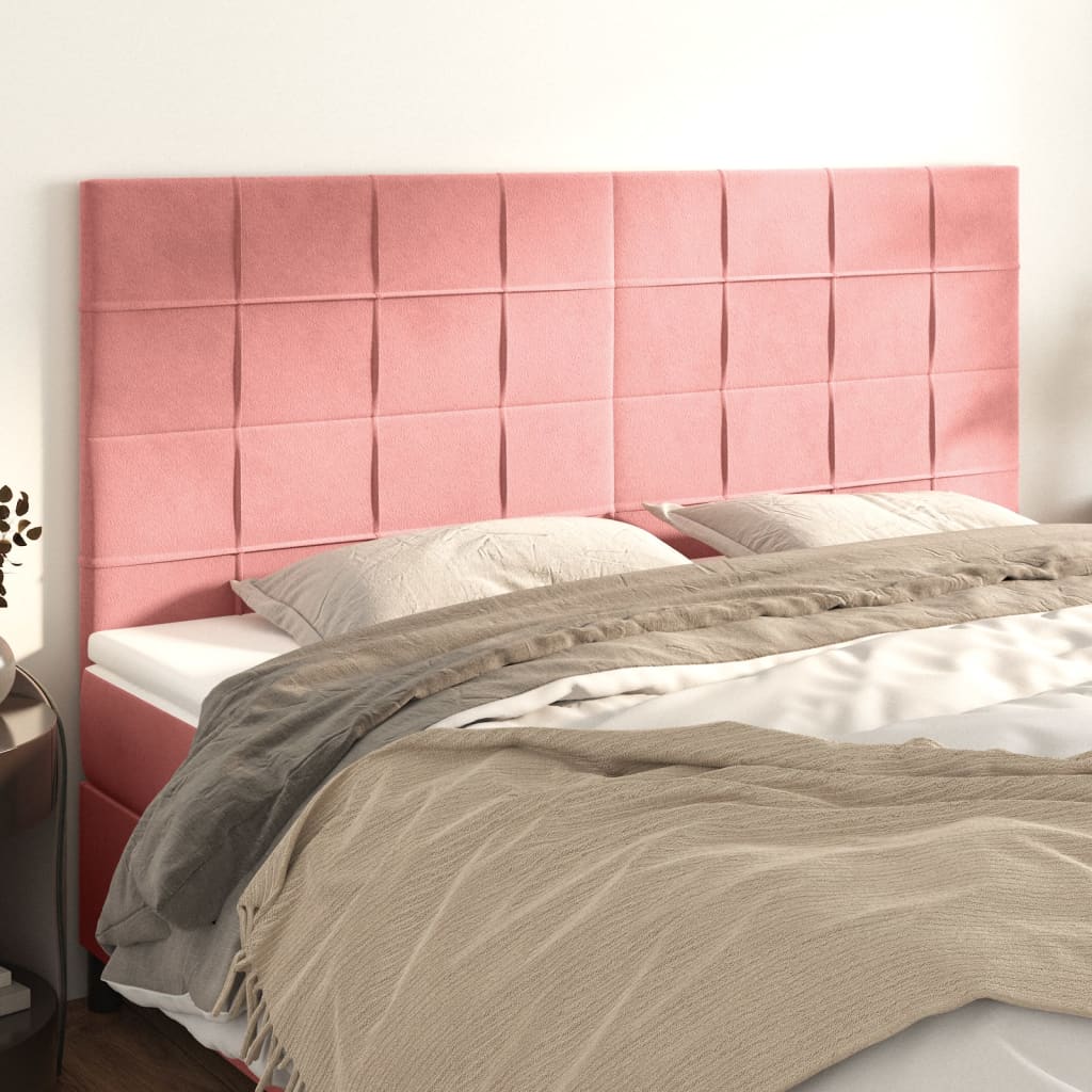 Testiere 4 pz Rosa 100x5x78/88 cm in Velluto - homemem39