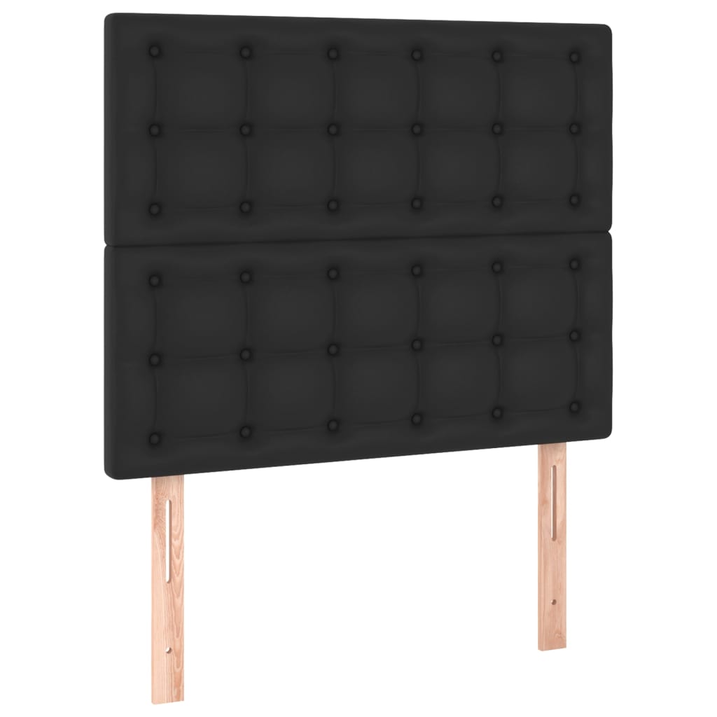 Testiera Nera 80x5x118/128 cm in Similpelle | homemem39