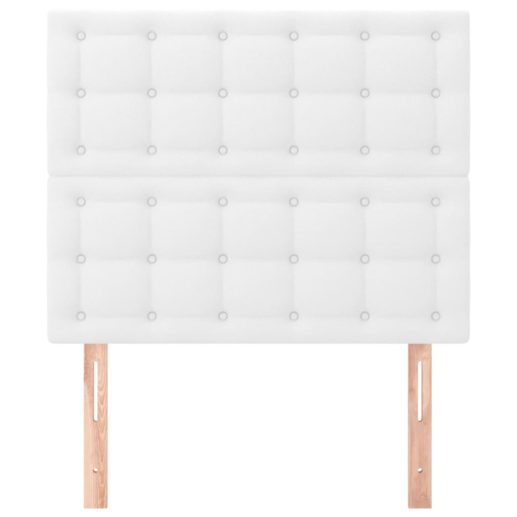 Testiera 2 pz Bianco 80x5x78/88 cm in Similpelle - homemem39