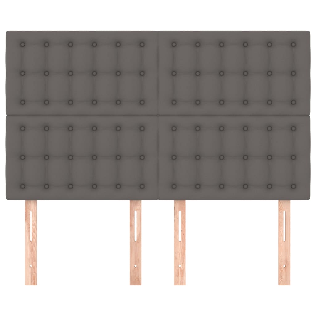 Testiere 4 pz Grigie 72x5x78/88 cm in Similpelle - homemem39