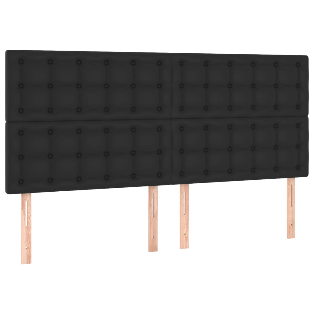 Testiera Nera 160x5x118/128 cm in Similpelle