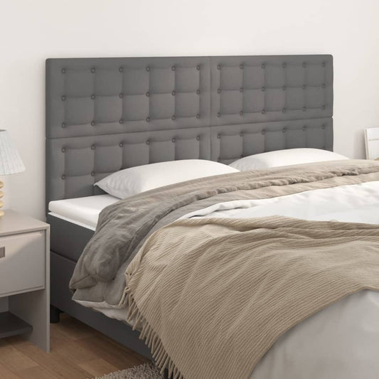 Testiera Grigio 200x5x118/128 cm in Similpelle