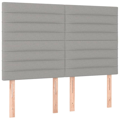 Testiera Grigio Chiaro 144x5x118/128 cm Tessuto