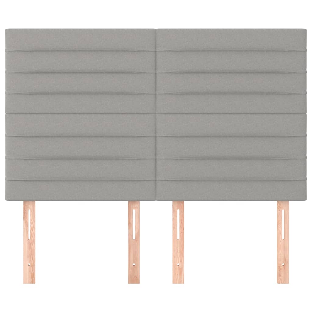 Testiera Grigio Chiaro 144x5x118/128 cm Tessuto