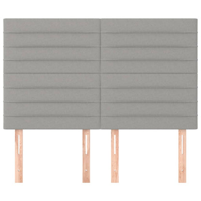 Testiera Grigio Chiaro 144x5x118/128 cm Tessuto