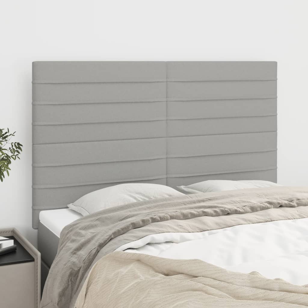 Testiera Grigio Chiaro 144x5x118/128 cm Tessuto