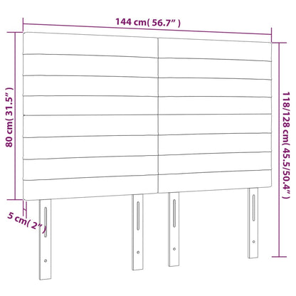 Testiera per letto Tortora 144x5x118/128 cm Tessuto