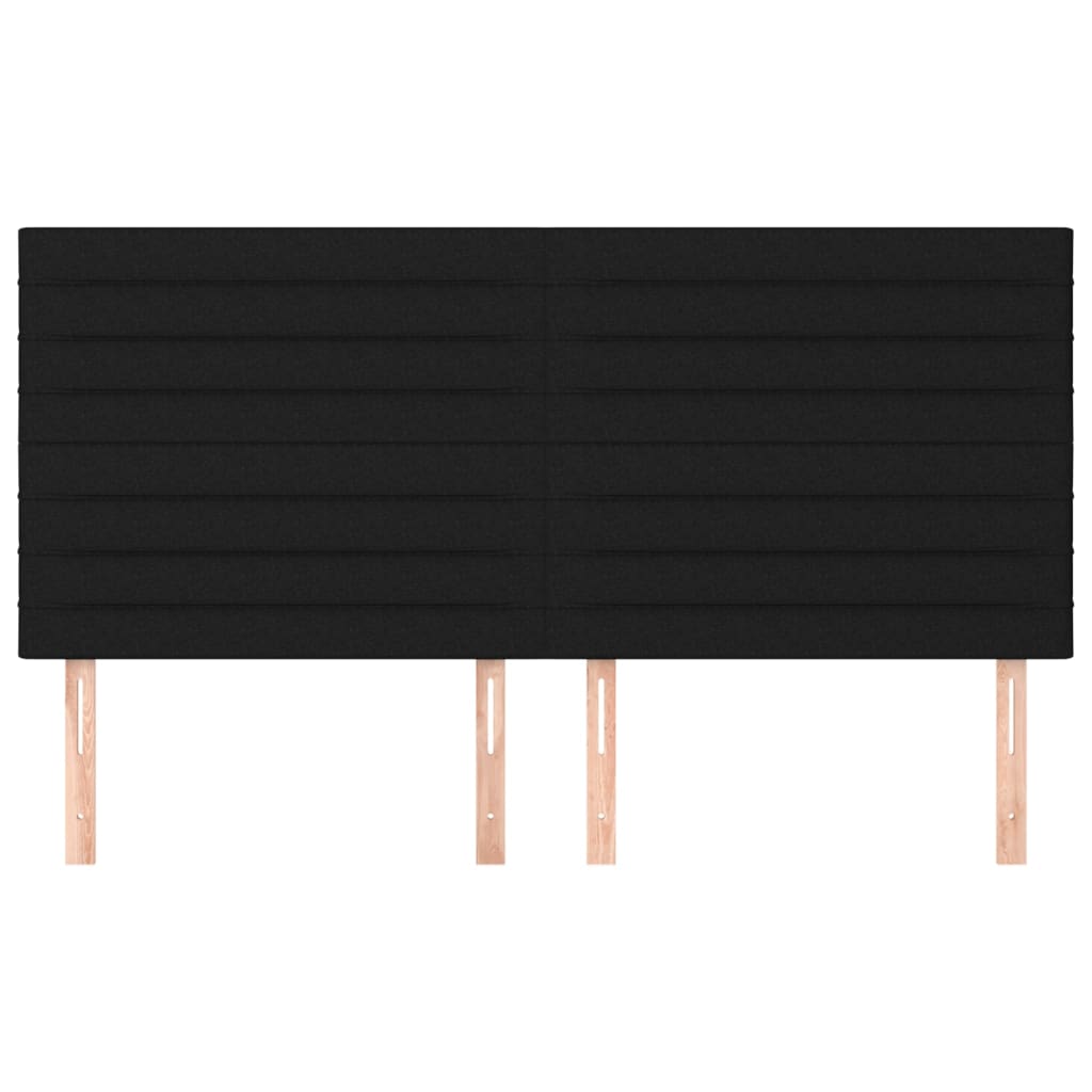 Testiera 4 pz Nera 90x5x78/88 cm in Tessuto - homemem39