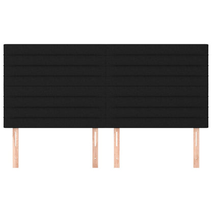 Testiera 4 pz Nera 90x5x78/88 cm in Tessuto - homemem39