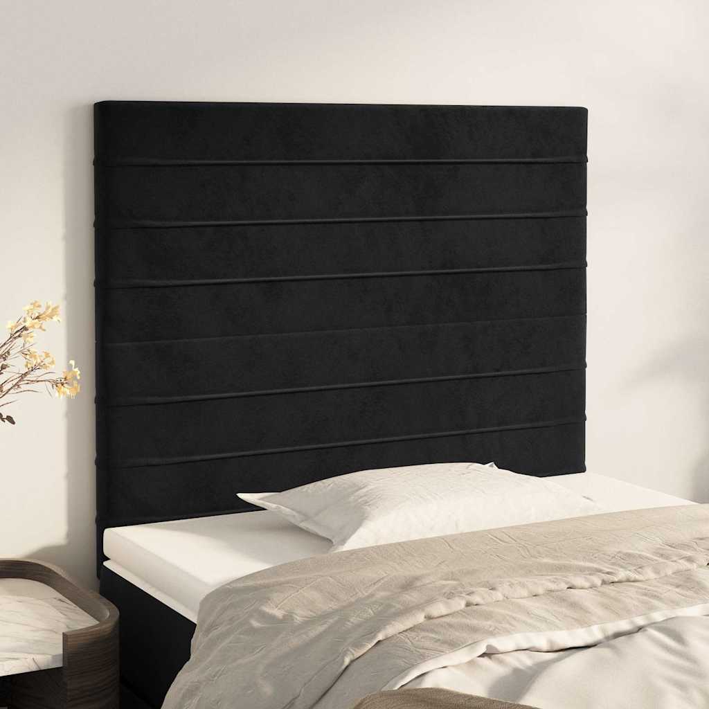 Testiera Nera 80x5x118/128 cm Velluto | homemem39