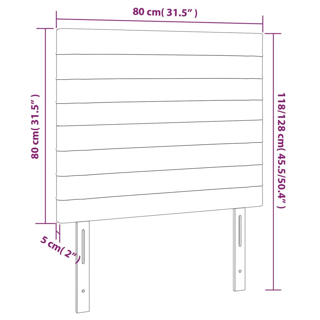 Testiera 2 pz Rosa 80x5x78/88 cm in Velluto - homemem39