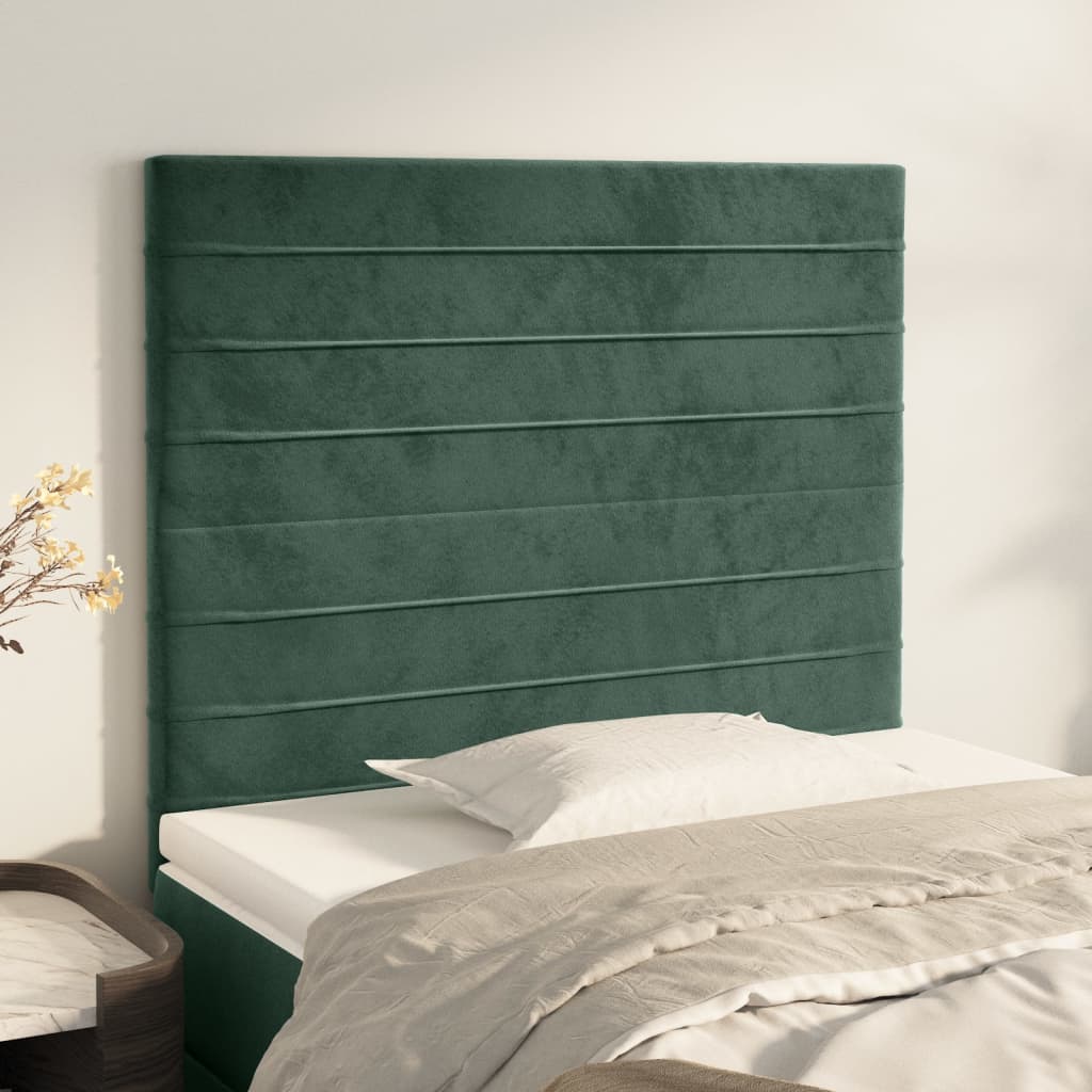 Testiere 2 pz Verde Scuro 100x5x78/88 cm in Velluto - homemem39