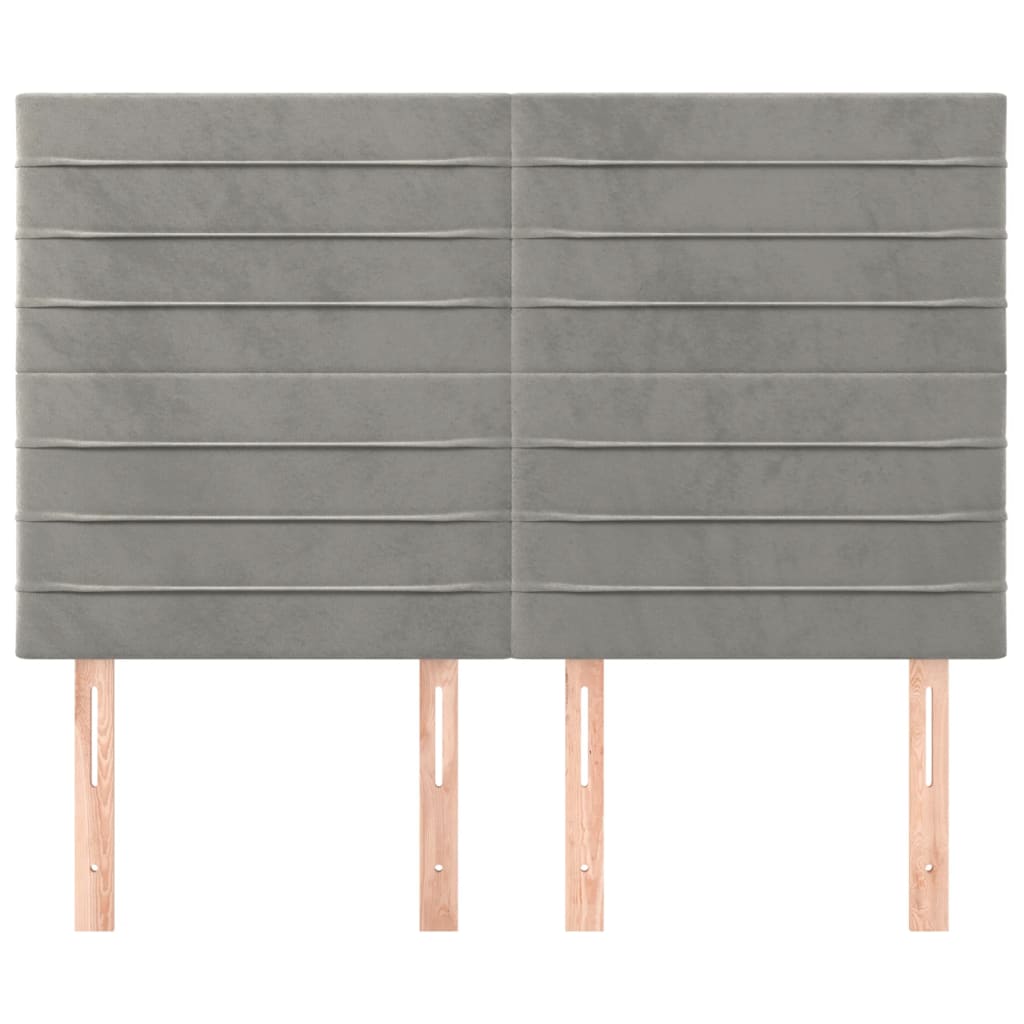 Testiere 4 pz Grigio Chiaro 72x5x78/88 cm in Velluto - homemem39