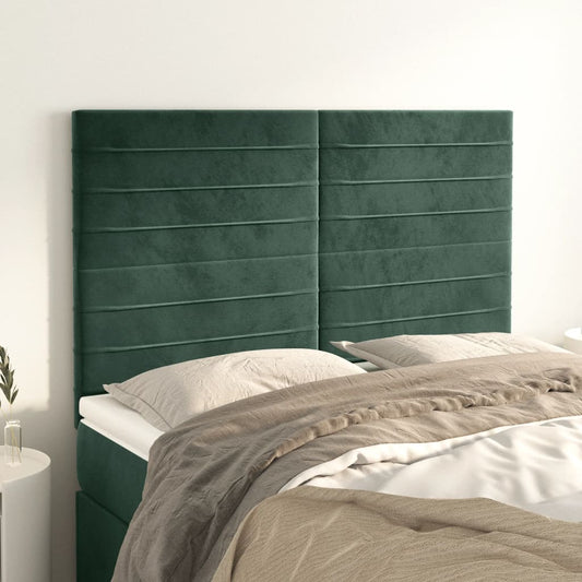 Testiere 4 pz Verde Scuro 72x5x78/88 cm in Velluto - homemem39