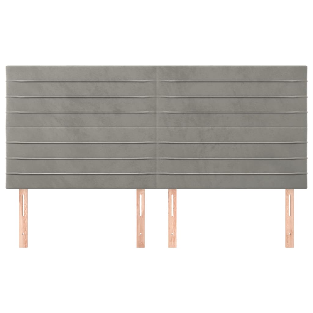 Testiera 4 pz Grigio Chiaro 80x5x78/88 cm in Velluto - homemem39