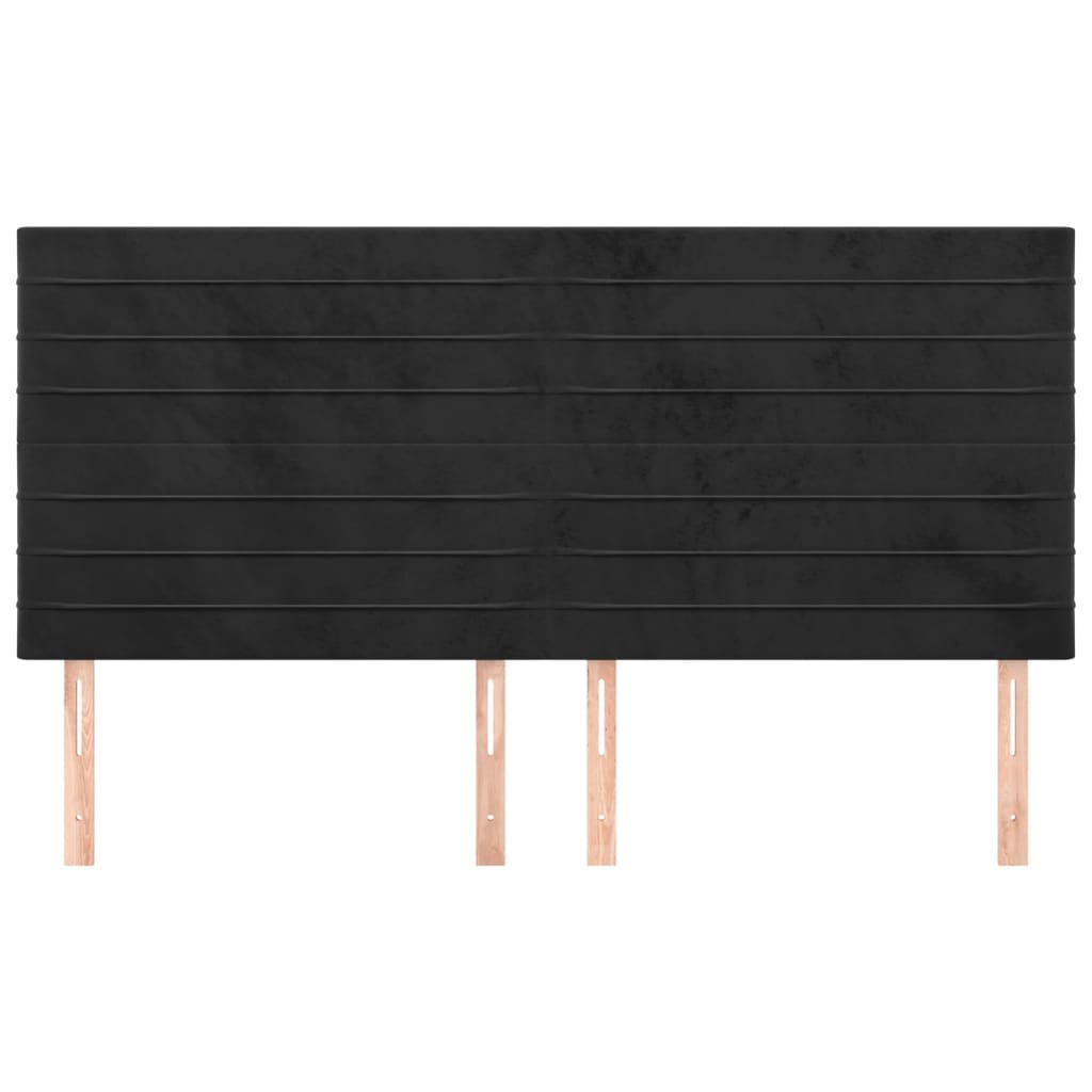 Testiere 4 pz Nere 100x5x78/88 cm in Velluto - homemem39