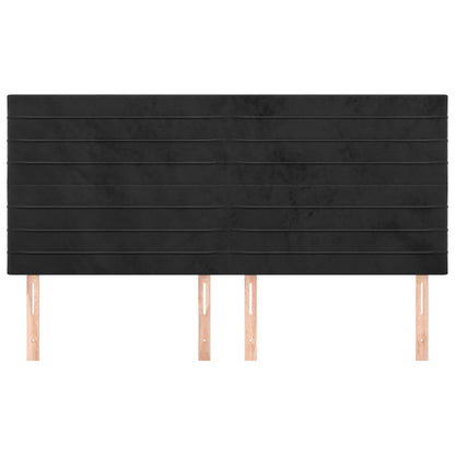 Testiere 4 pz Nere 100x5x78/88 cm in Velluto - homemem39