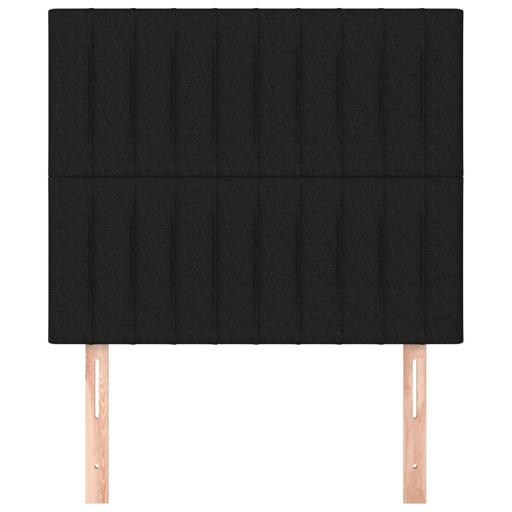 Testiera 2 pz Nera 80x5x78/88 cm in Tessuto - homemem39