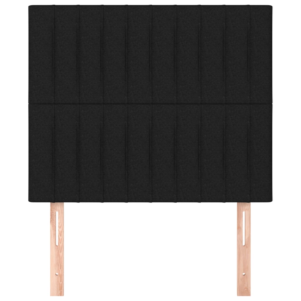 Testiera 2 pz Nera 90x5x78/88 cm in Tessuto - homemem39