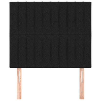 Testiera 2 pz Nera 90x5x78/88 cm in Tessuto - homemem39