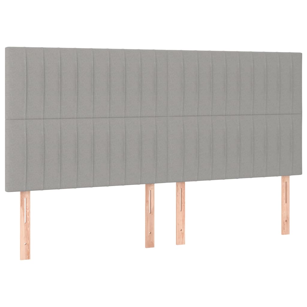 Testiera Grigio Chiaro 180x5x118/128 cm Tessuto | homemem39