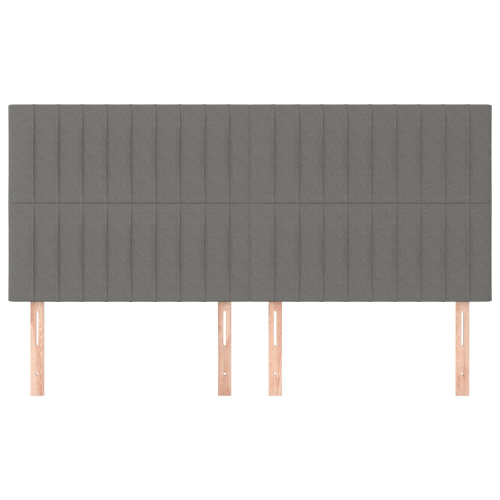 Testiera Grigio Scuro 180x5x118/128 cm Tessuto