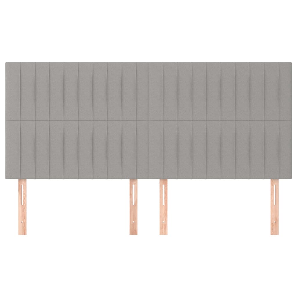 Testiere 4 pz Grigio Chiaro 100x5x78/88 cm in Tessuto - homemem39