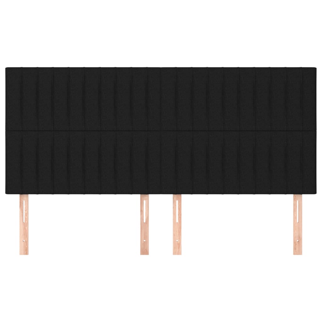 Testiere 4 pz Nero 100x5x78/88 cm in Tessuto - homemem39