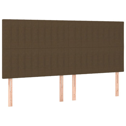 Testiera Marrone Scuro 200x5x118/128 cm Tessuto