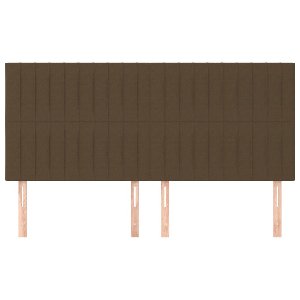 Testiera Marrone Scuro 200x5x118/128 cm Tessuto