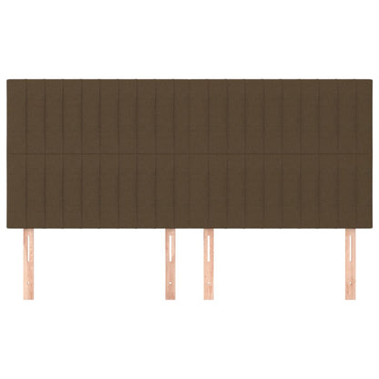 Testiera Marrone Scuro 200x5x118/128 cm Tessuto