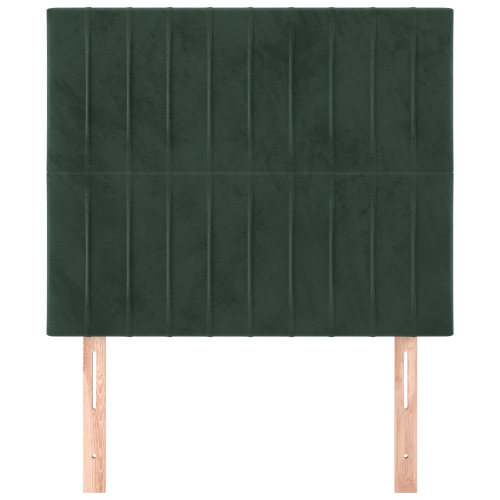 Testiera 2 pz Verde Scuro 80x5x78/88 cm in Velluto - homemem39