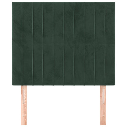 Testiera 2 pz Verde Scuro 80x5x78/88 cm in Velluto - homemem39
