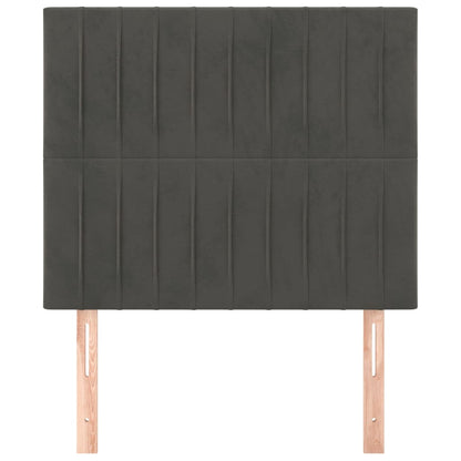 Testiera 2 pz Grigio Scuro 90x5x78/88 cm in Velluto - homemem39