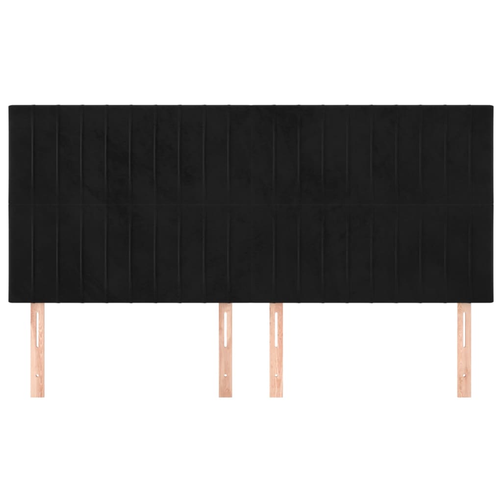 Testiera Nera 160x5x118/128 cm Velluto | homemem39
