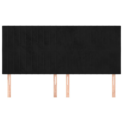 Testiera 4 pz Nera 80x5x78/88 cm in Velluto - homemem39