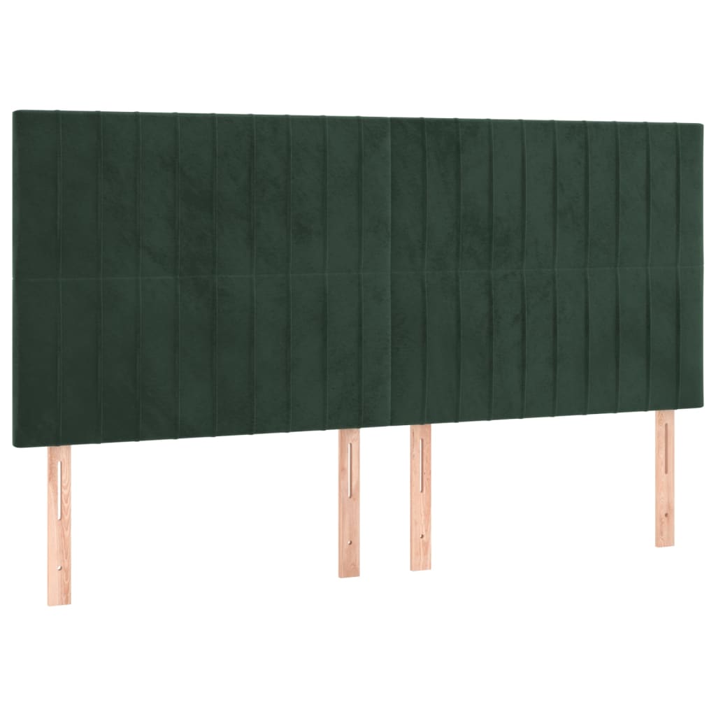 Testiera 4 pz Verde Scuro 80x5x78/88 cm in Velluto - homemem39