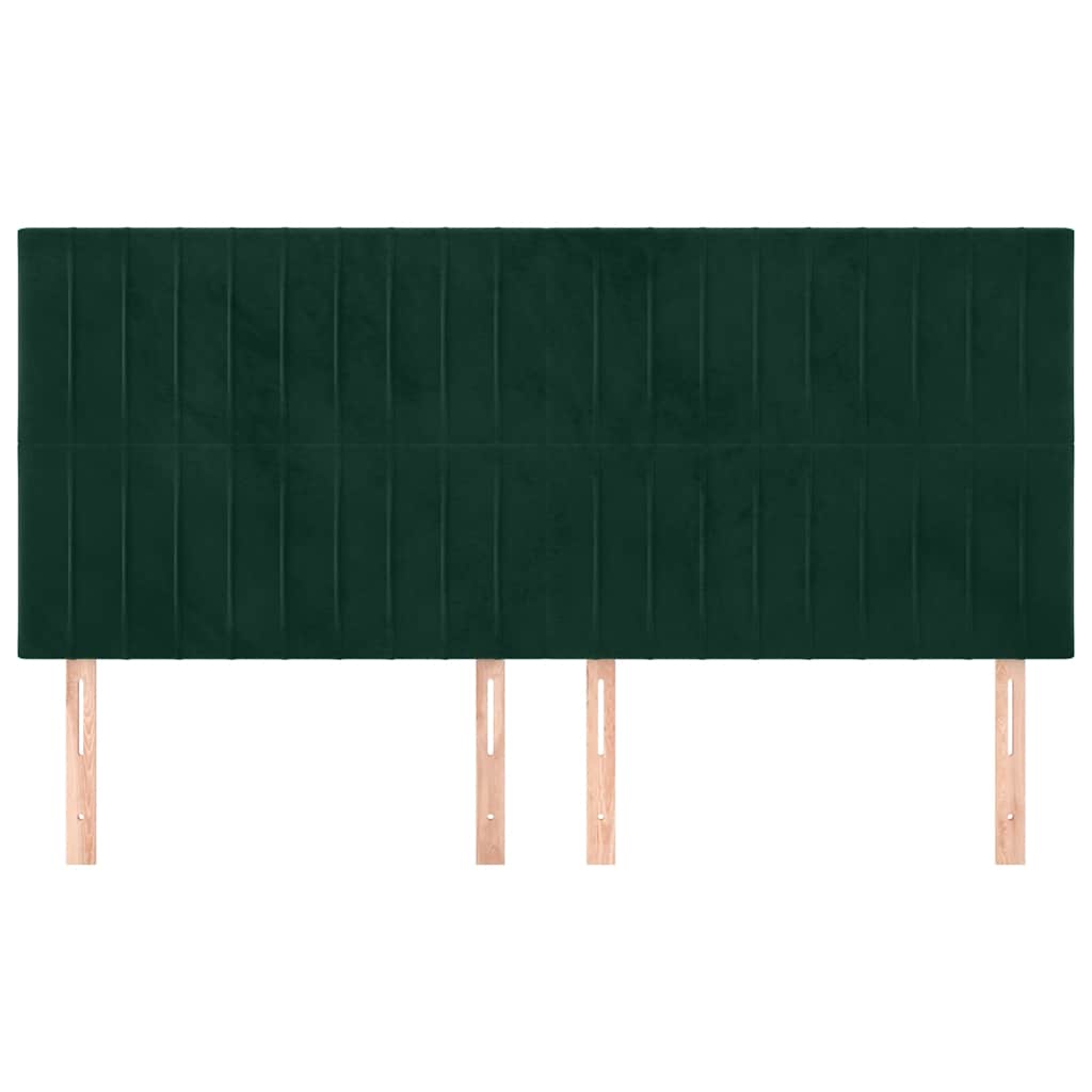 Testiera Verde Scuro 160x5x118/128 cm Velluto | homemem39