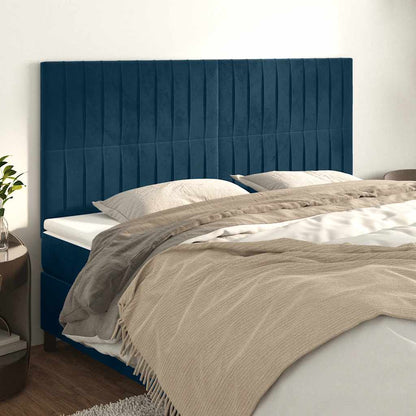 Testiera Blu Scuro 160x5x118/128 cm Velluto | homemem39