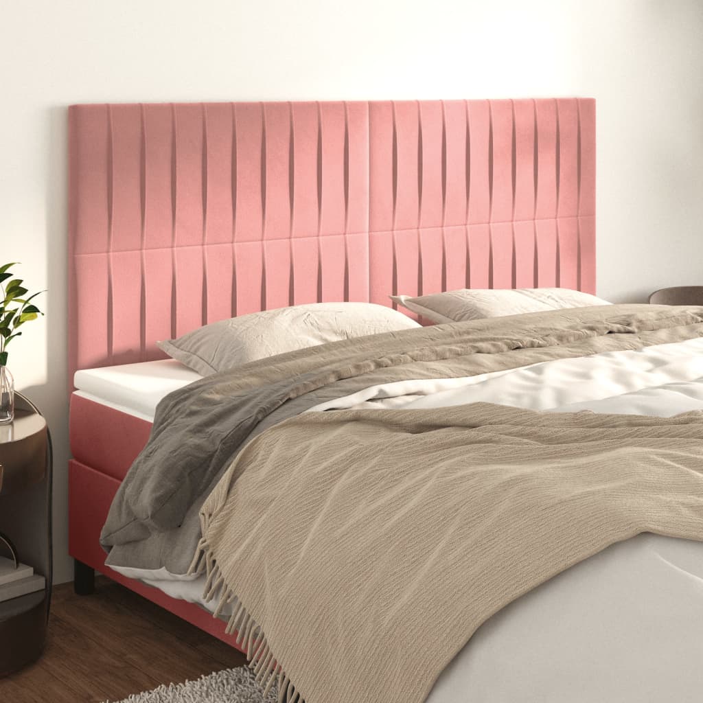 Testiera Rosa 160x5x118/128 cm Velluto | homemem39
