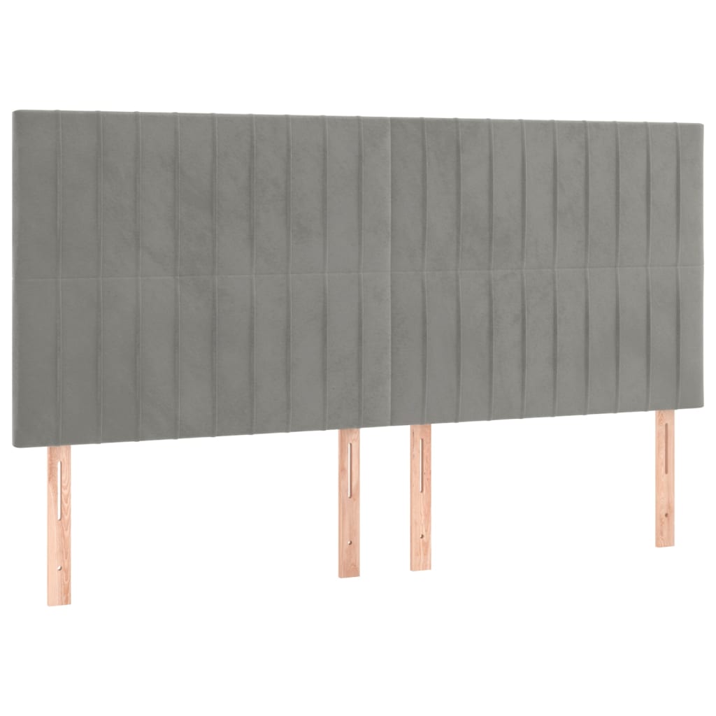 Testiera Grigio Chiaro 180x5x118/128 cm Velluto | homemem39
