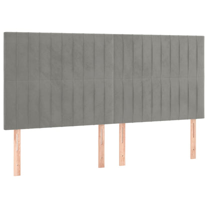 Testiera Grigio Chiaro 180x5x118/128 cm Velluto | homemem39