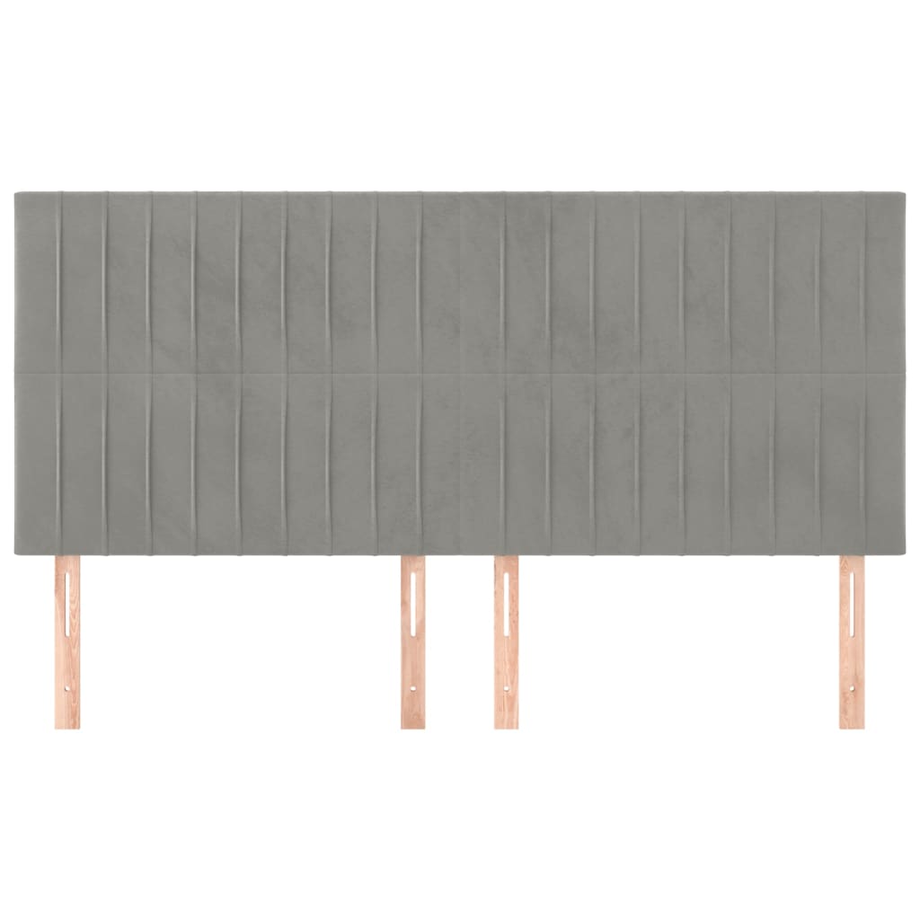 Testiera Grigio Chiaro 180x5x118/128 cm Velluto | homemem39